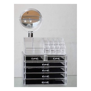 Organizador transparente Belia con espejo