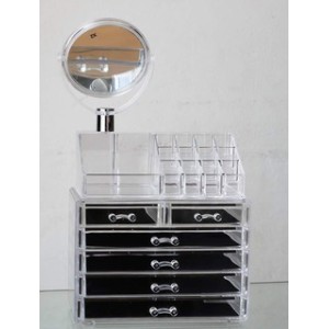 Organizador transparente Belia con espejo