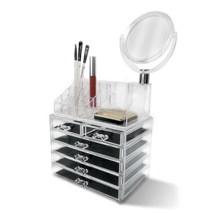 Organizador transparente Belia con espejo