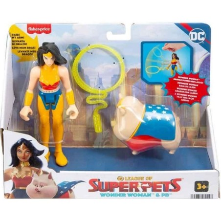 Set De Muñecos Liga De Los Pets Mujer Maravilla Y Mascota