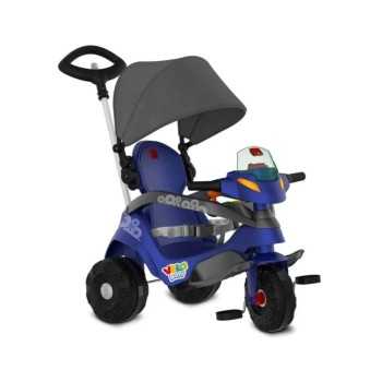 Velobaby Reclenable Con Techo Azul Paseo Y Pedal