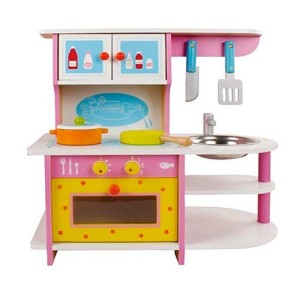 Cocinita de madera rosa 42 cm