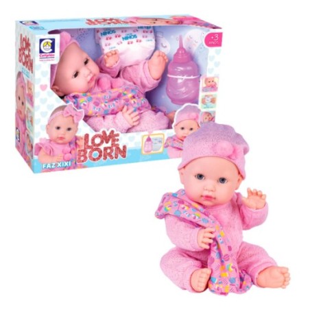 Muñeca Love Born con su Mantita Hace Pipí