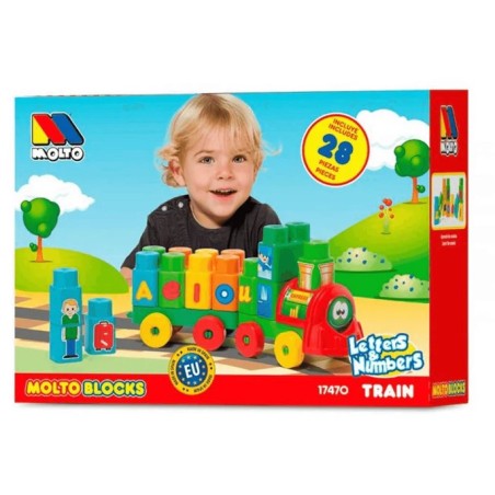 Tren de 28 Piezas de Armar Bloques