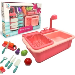 Kit de cocina con lavaplatos y legumbres con velcro