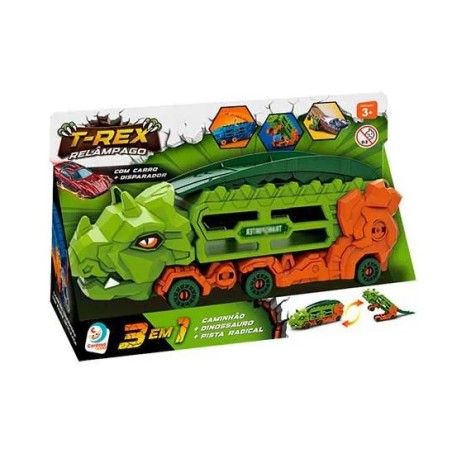 Remolque t rex relampago con 1 autito