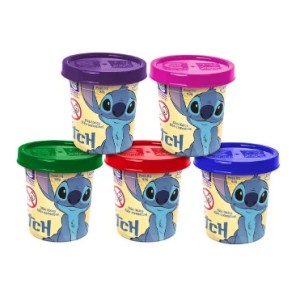 5 potes de plastilina de stitch de 50 gr