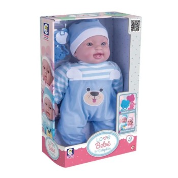 Muñeco Love Bebe cotiplas con enterizo azul