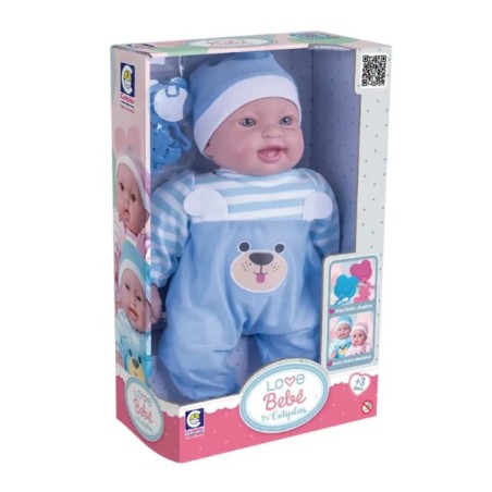 Muñeco Love Bebe cotiplas con enterizo azul