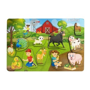 ENCAJE DE MADERA 12 PZAS GRANJA EVAFLEX