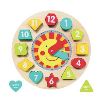 ENCAJE DE MADERA RELOJ BILINGÜE (ARTI)