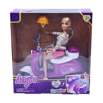 Muñeca Angie Fashion Con Scooter