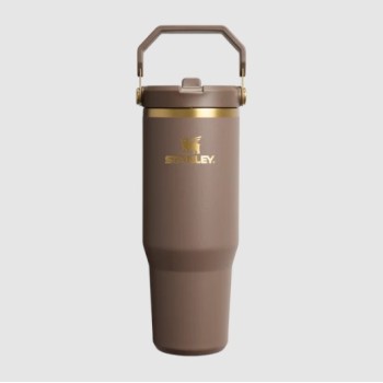 Botella Stanley 0.89Lt - 30oz Classic Flip Straw 2.0 Tumb Espresso Gold