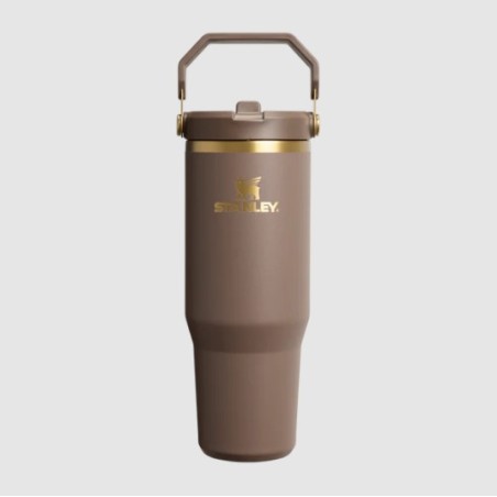 Botella Stanley 0.89Lt - 30oz Classic Flip Straw 2.0 Tumb Espresso Gold