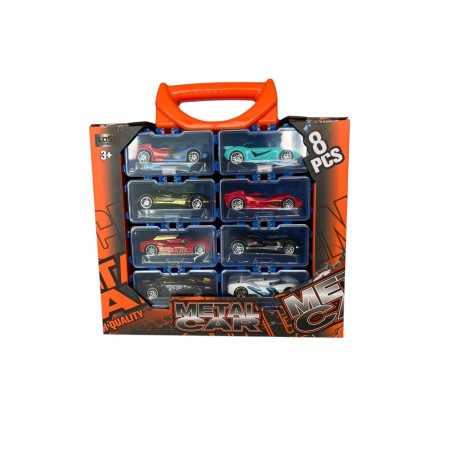Maleta con autitos Metal Car 8 unidades