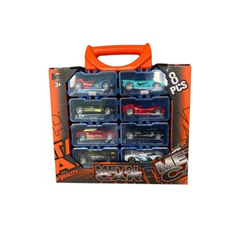 Maleta con autitos Metal Car 8 unidades