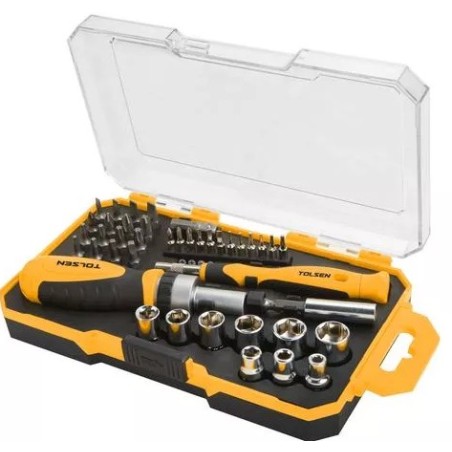 Juego de destornillador Tolsen 42 puntas y dados