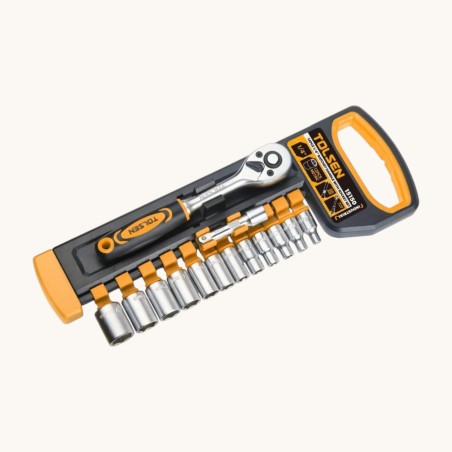 Set de 14 piezas de dados 1/4" Tolsen