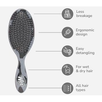 Cepillos Wet Brush Detangler Safari Leopard Gris Oscuro