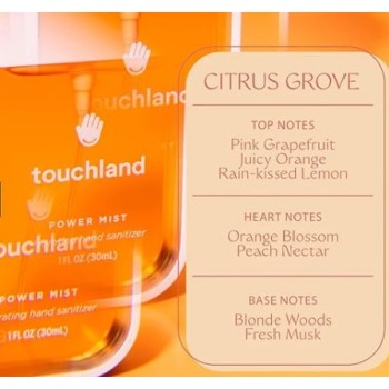 Sanitizador de Manos Hidratate Touchland Fragancia Cítrico