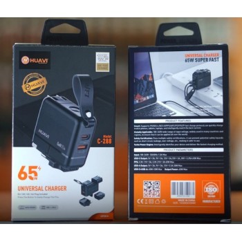 Cargador Huavi C-288 para viajes 3 enchufes