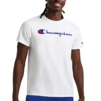 POLERA CHAMPION ESTAMPADO GRANDE AZUL TALLA - L COLOR - WHITE
