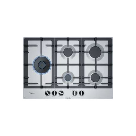 Placa encimera Bosch PCS7A5B90 gas acero inoxidable 75 cm
